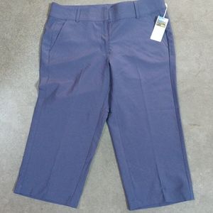 NWT Pebble Beach Blue Golf Capri Pants Slacks 8